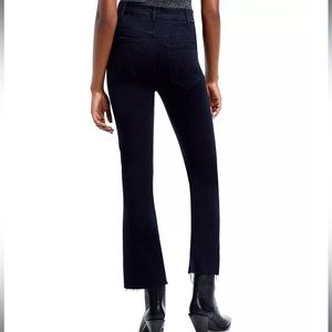 MOTHER The Hustler High Rise Frayed Flare Leg Ankle Jeans